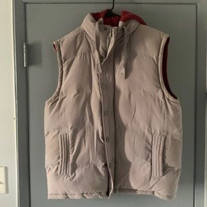 Footaction puff vest/Size Large/LHGT GRY/BUGAND/REMOVABLE HOODIE